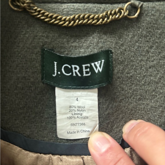 J. Crew Tailored Double Breasted Women Wool Coat in Green / Grey Color Size 4 - Picture 11 of 15